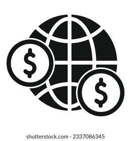 Global coin reserve icon simple vector. Business capital. Pension deposit