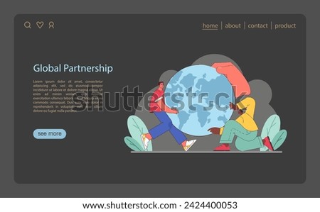 Global collaboration illustrated. Diverse hands shaping a better world. Uniting forces across continents for SDGs. Shared responsibility in global stewardship. Flat vector illustration.