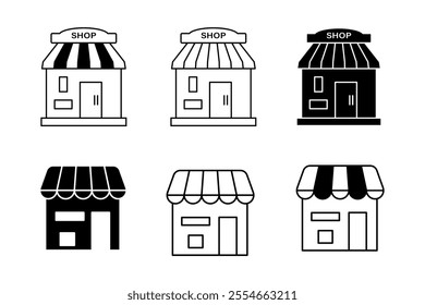 Global Collection of Store and Shop Silhouettes for Creative Works, Captivating Vector Silhouettes of Retail Spaces for Digital Design, store, shop, mall, shopping, business, transaction, customer