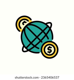 icono de color global, icono aislado en fondo claro, perfecto para sitio web, blog, logotipo, diseño gráfico, medios sociales, interfaz de usuario, aplicación móvil