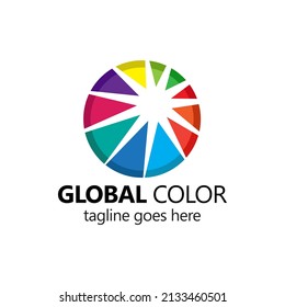 Global Color Logo Template Design Vector