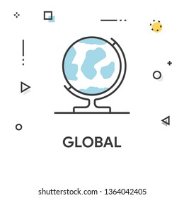 Global Colored Line Icon