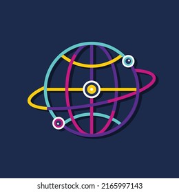 Global colorful icon design. Vector illustration