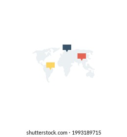 global communicati Flat Icon Isolated On White Background 