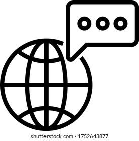 comunicación global, icono de línea de chat aislado en fondo blanco 