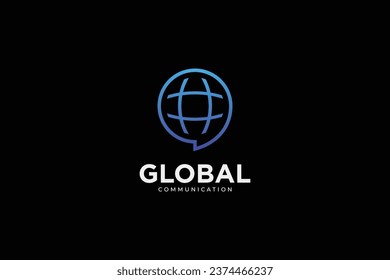 Global communication chat logo and icon