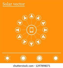 Global communication concept with flat icons. Vector illustration