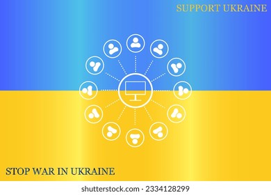 Global communication concept with flat icons. Vector illustration