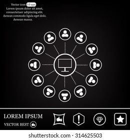 Global communication concept with flat icons. Vector illustration