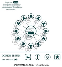 Global communication concept with flat icons. Vector illustration