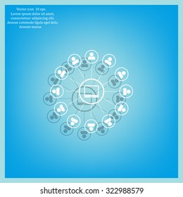 Global communication concept with flat icons. Vector illustration