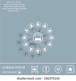 Global communication concept with flat icons. Vector illustration