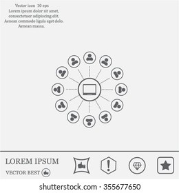 Global communication concept with flat icons. Vector illustration