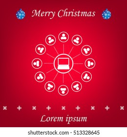 Global communication concept with flat icons. Vector illustration