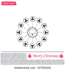 Global communication concept with flat icons. Vector illustration
