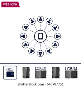Global communication concept with flat icons. Vector illustration