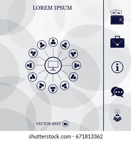 Global communication concept with flat icons. Vector illustration