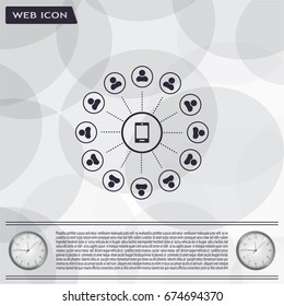 Global communication concept with flat icons. Vector illustration