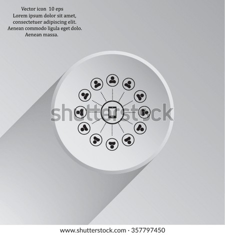 Global communication concept with flat icons. Vector illustration