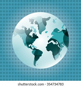 Global  communication concept with  planet design, vector illustration 10 eps graphic.