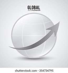 Global  communication concept with  planet design, vector illustration 10 eps graphic.