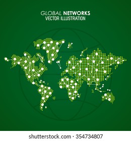 Global  communication concept with  planet design, vector illustration 10 eps graphic.