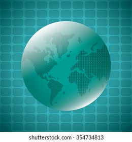 Global  communication concept with  planet design, vector illustration 10 eps graphic.