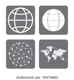 Global  communication concept with  planet design, vector illustration 10 eps graphic.