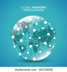 Global  communication concept with  planet design, vector illustration 10 eps graphic.
