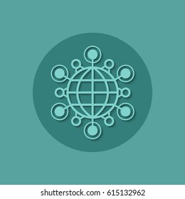Global communication and connection. Abstract hexagonal globe element.