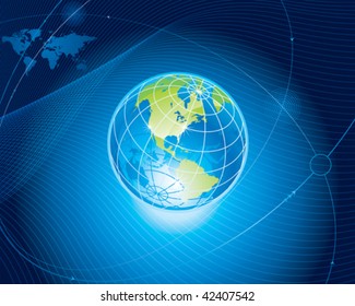 Global communication connection background. vector layered.