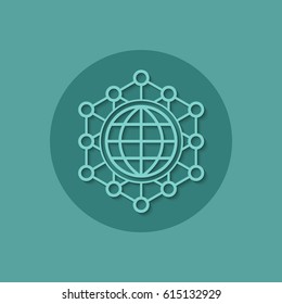 Global communication and connection. Futuristic technology background. 