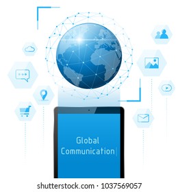 Global communication and connection technology concept background , vector , illustration 