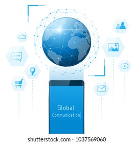 Global communication and connection technology concept background , vector , illustration 