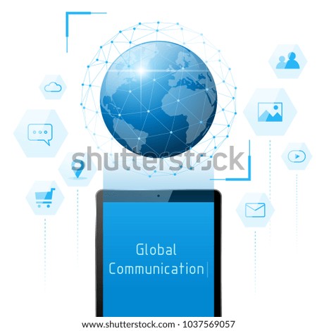 Global communication and connection technology concept background , vector , illustration 