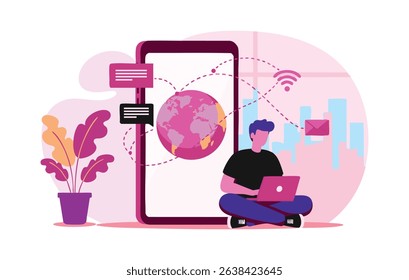 Global Communication and Connectivity Seamlessly Connecting Through Technology, Empowering Global Collaboration and Digital Interaction