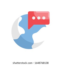 Global Communication Flat Icon. vector illustration. EPS 10