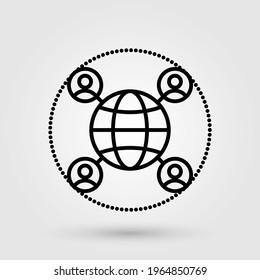 Global communication icon. Connected world symbol.