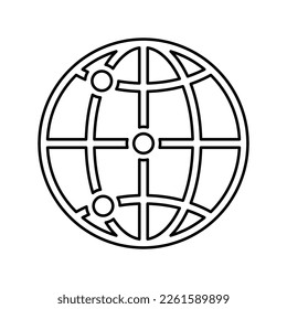 Global Communication icon design. Outline design.