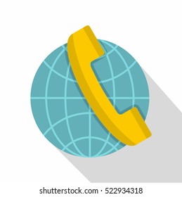 Global communication icon. Flat illustration of global communication vector icon for web isolated on white background