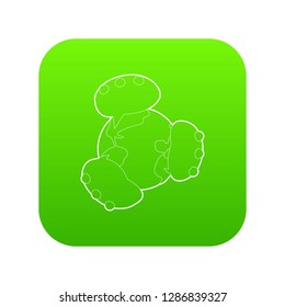 Global communication icon green vector isolated on white background