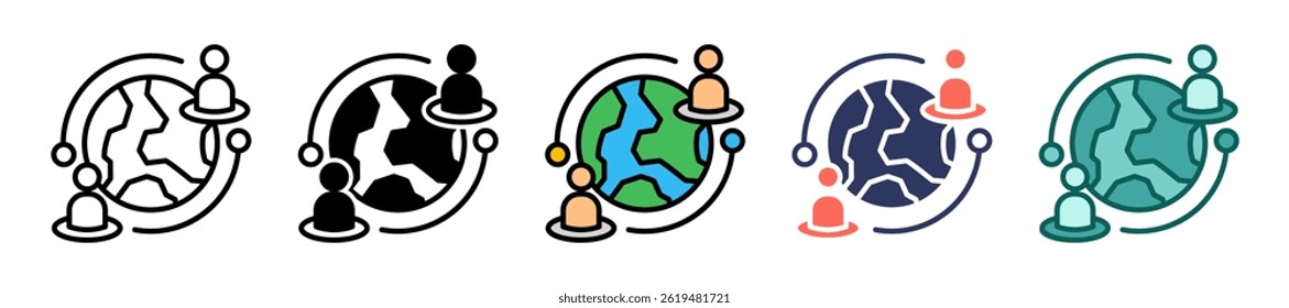 Global Communication Icon multiple Vector Illustration