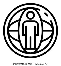 Global communication icon. Outline global communication vector icon for web design isolated on white background