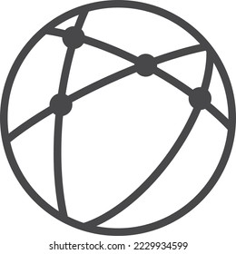 Global communication icon. Planet connections. Worldwide symbol