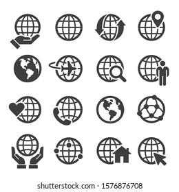 Global communication icon set, vector eps10