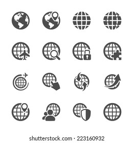 Global Communication Icon Set, Vector Eps10.