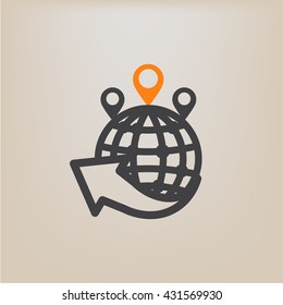global communication icon set, vector