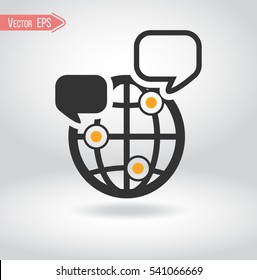 global communication icon set, vector eps10.
