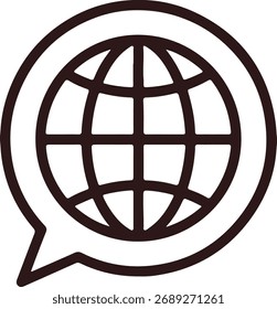 Icono global de la comunicación con la burbuja del discurso