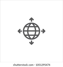 Global communication icon vector